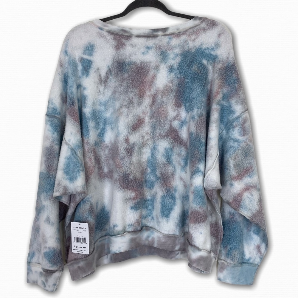 Free People Kelly Washed Tie Dye PJ Set in Ocean - Picture 5 of 8